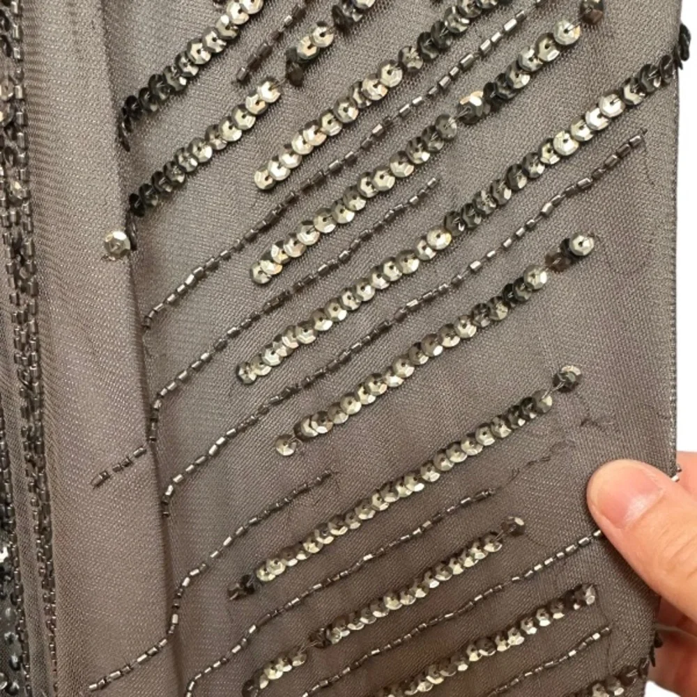 Adrianna Papell Gown Formal Dress Maxi- Sleeveless V-Neck Beaded 0 - Picture 8 of 8